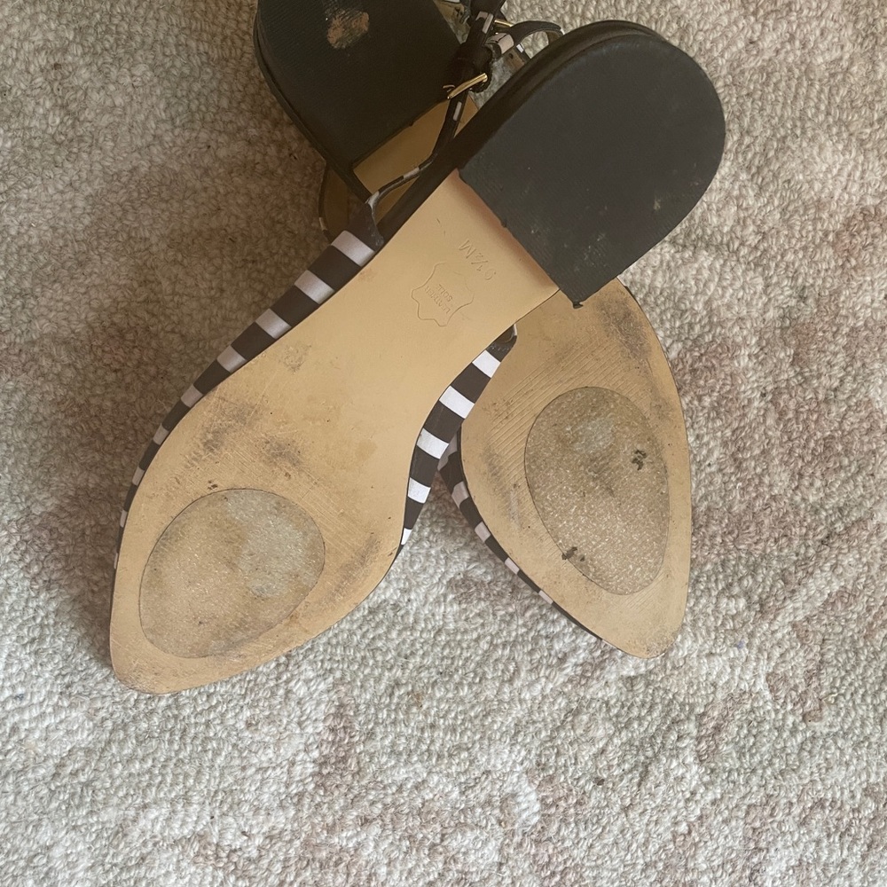 Talbots Striped Black and White Slingback flats - Picture 4 of 5